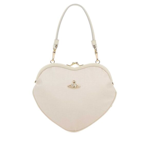 VIVIENNE WESTWOOD Handbags - Vivienne Westwood Women White Fabric Belle Heart Frame Handbag